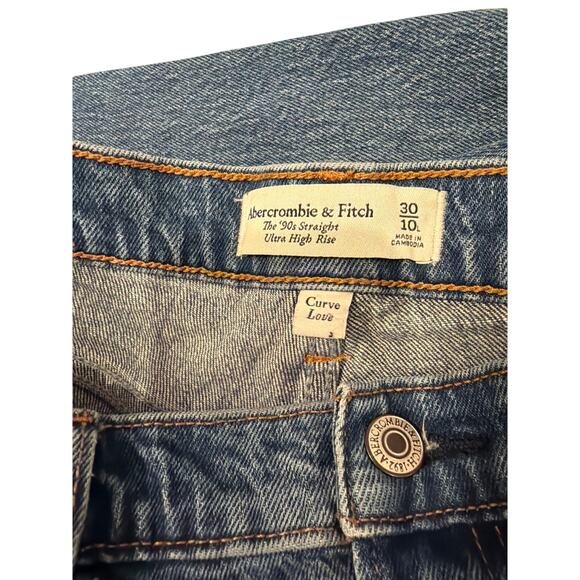 Abercrombie & Fitch Women’s 90’s Straight Ultra High Rise CURVE LOVE size 30 L - Picture 4 of 4